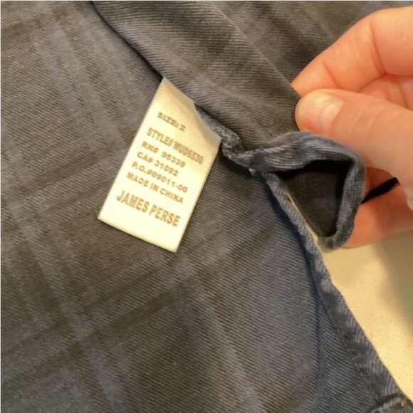 James Perse Blue And Black Plaid Cropped
Sleeve Button Front Mini Dress Size 2 - Picture 6 of 10